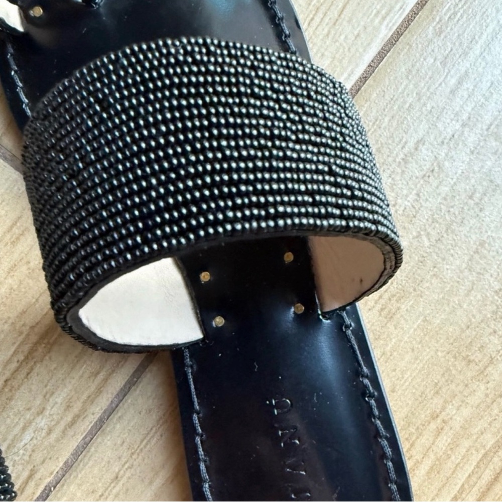 NEW AMANU Embellished Black Sandals - Picture 5 of 6